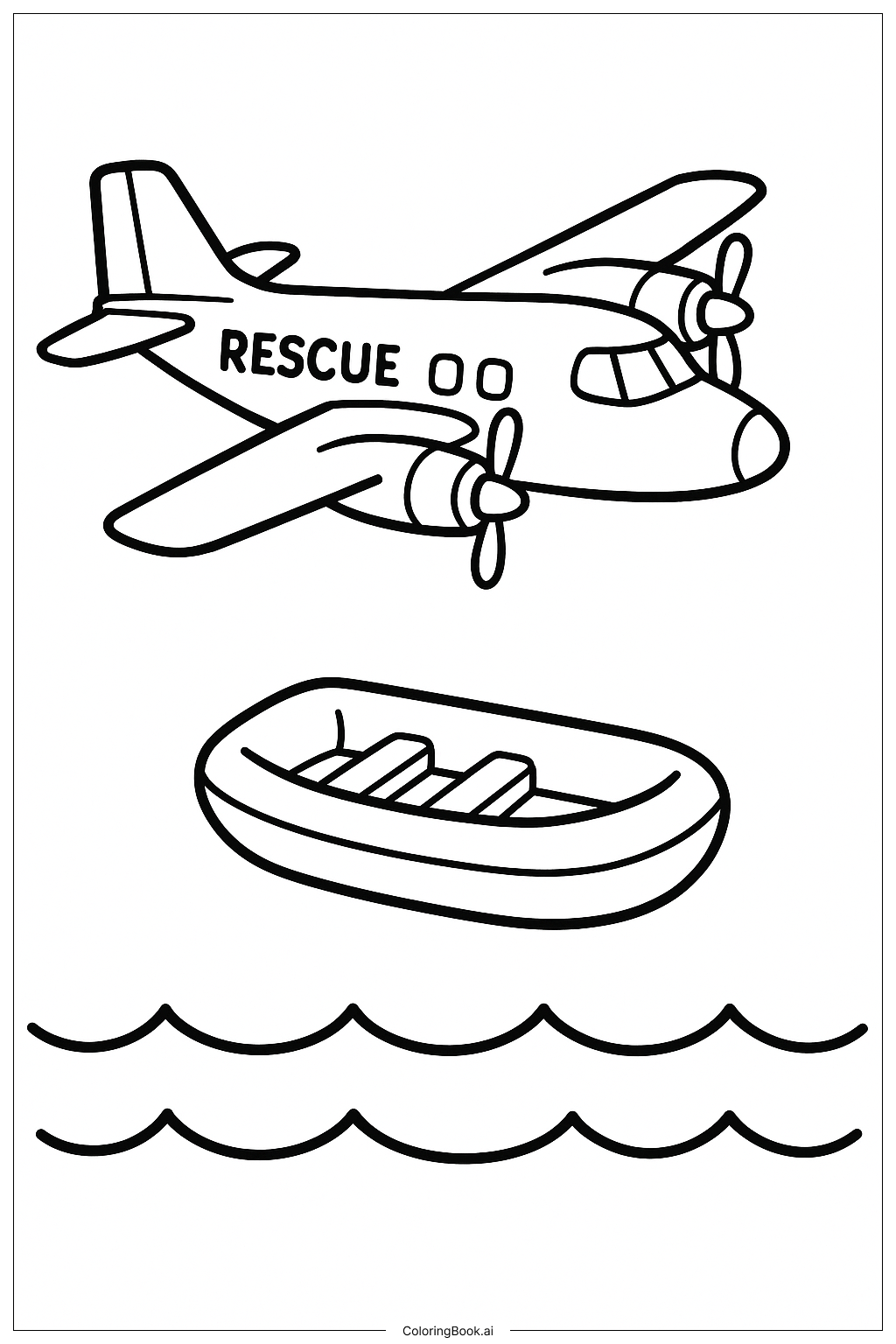  Rettungsflugzeug Ausmalseite 