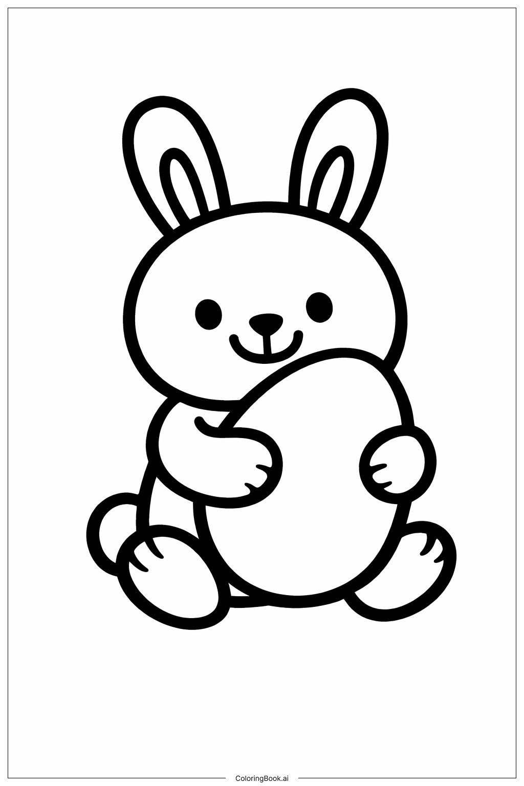 Página para colorear de Conejo de la Resurrección