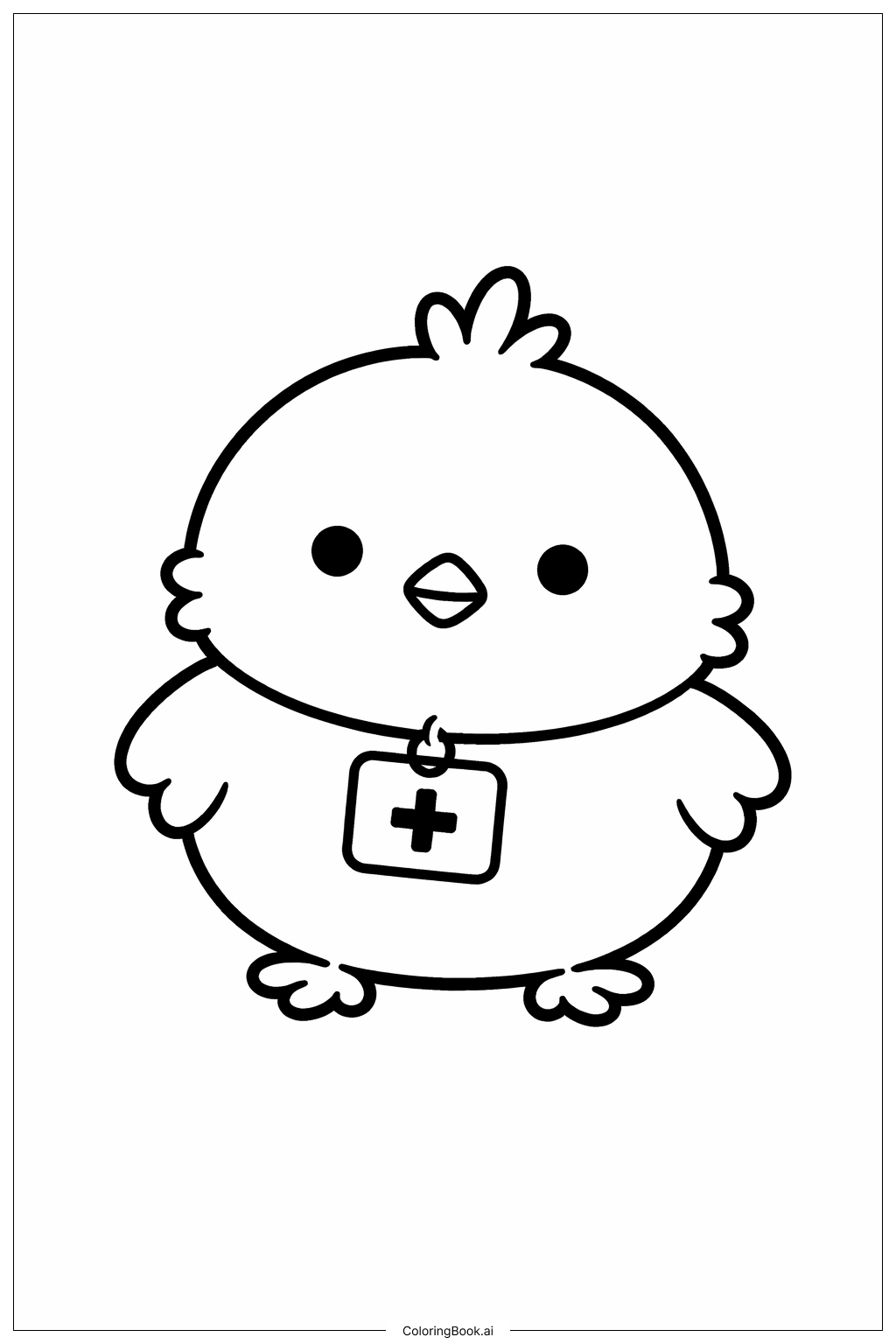 Página para colorear de Pollito de Resurrección