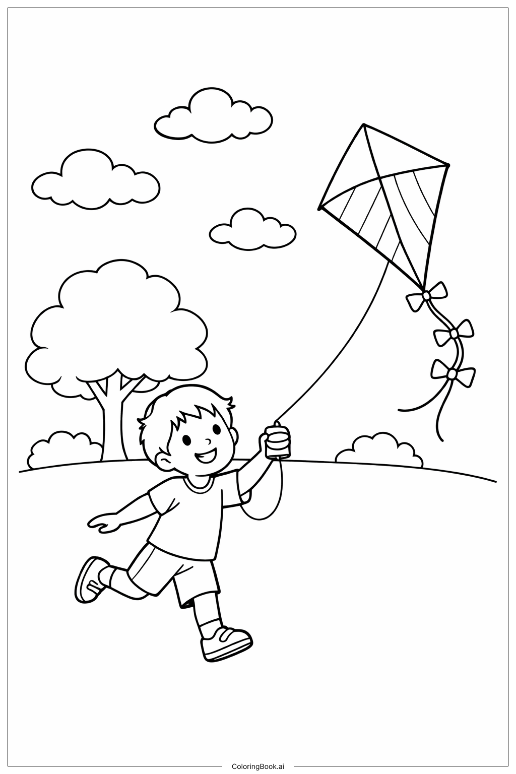  复活节风筝飞行填色页 