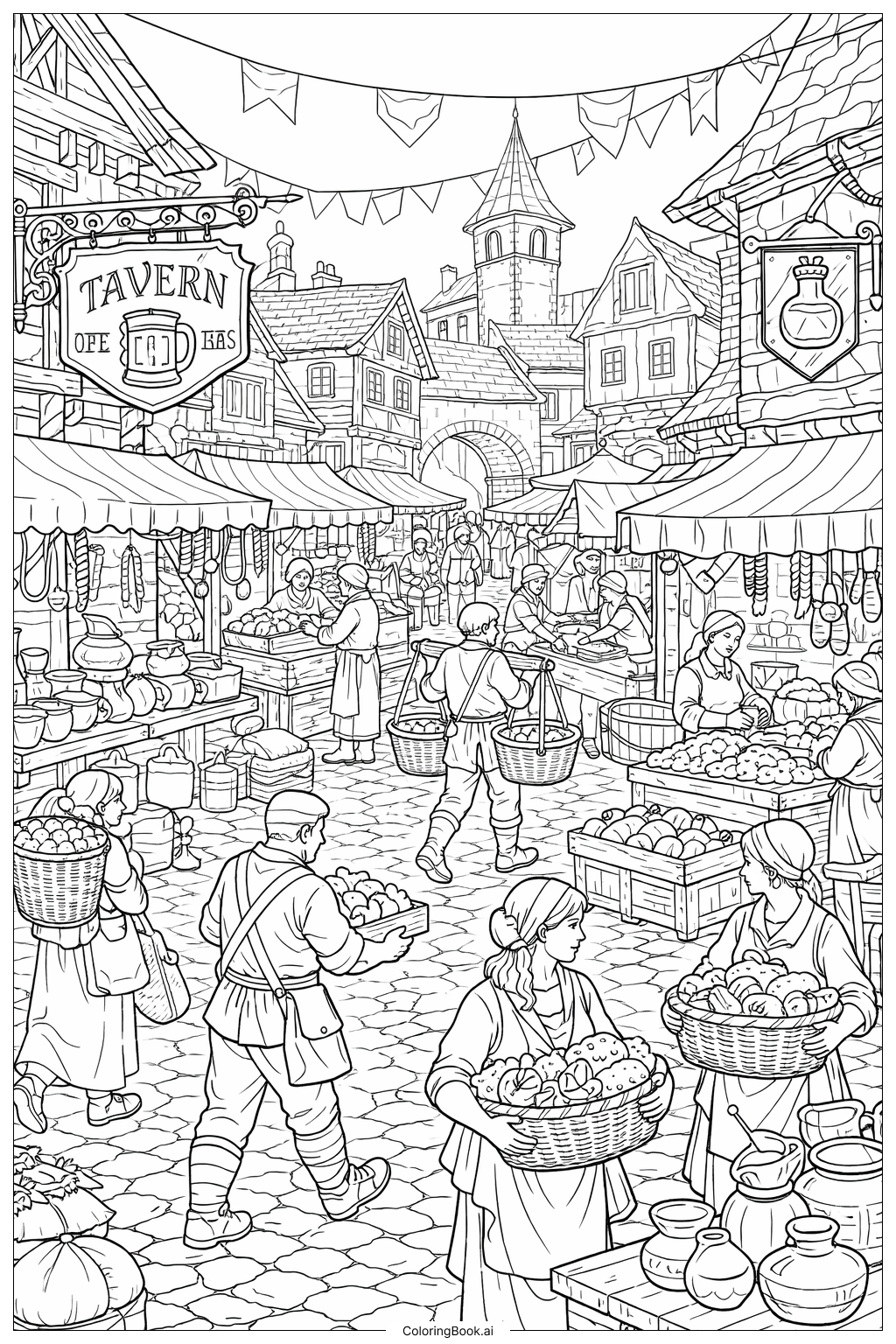  Resurrection Market Square Coloring Page 