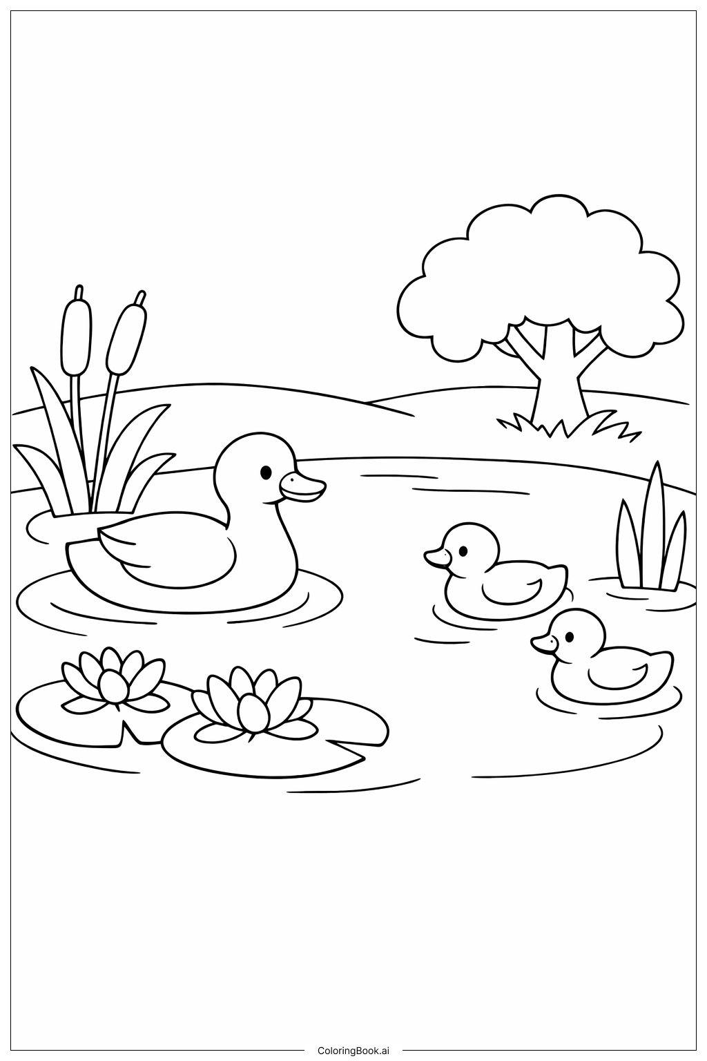  Resurrection Pond Scene Coloring Page 