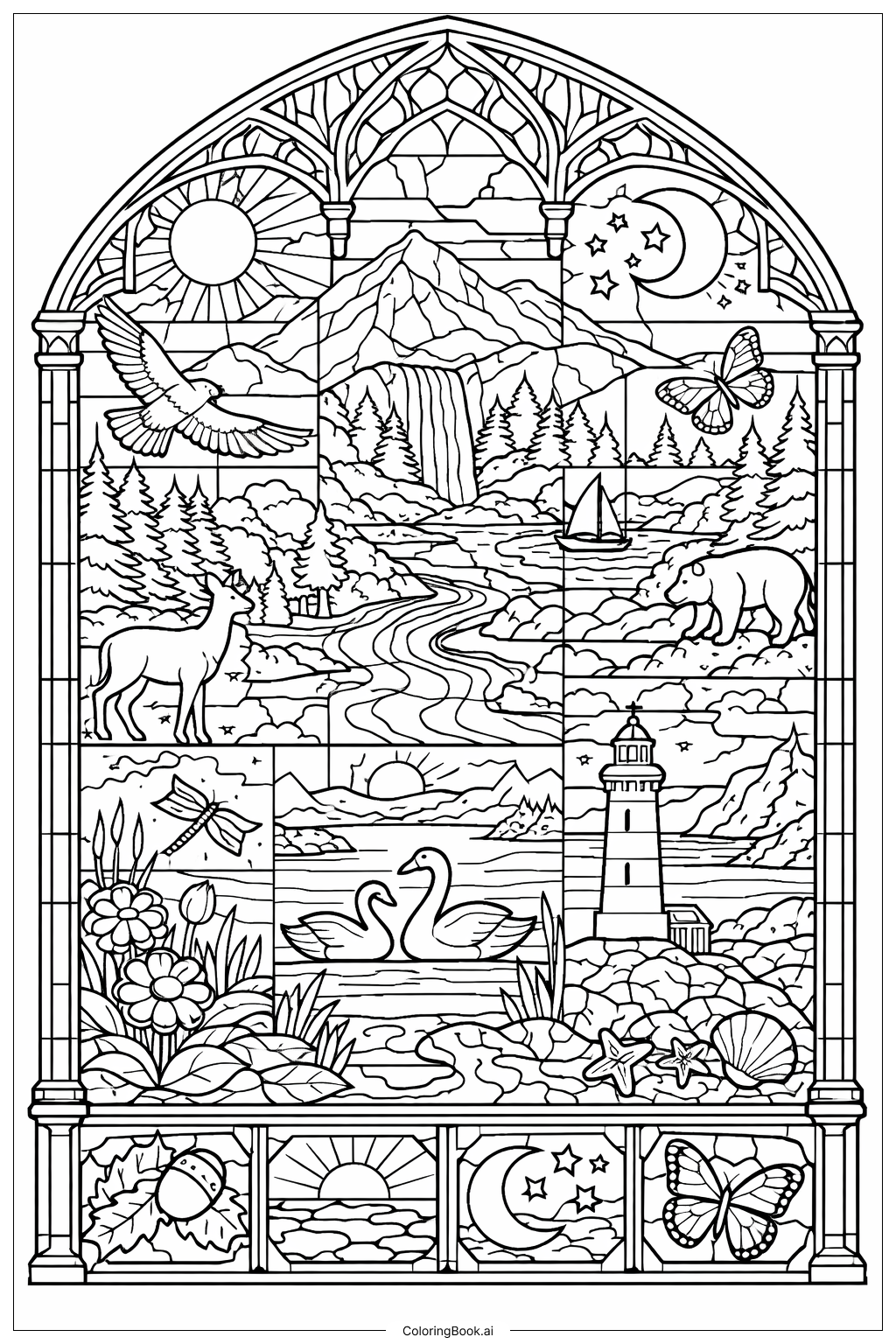  Auferstehung Buntglasfenster Ausmalseite 