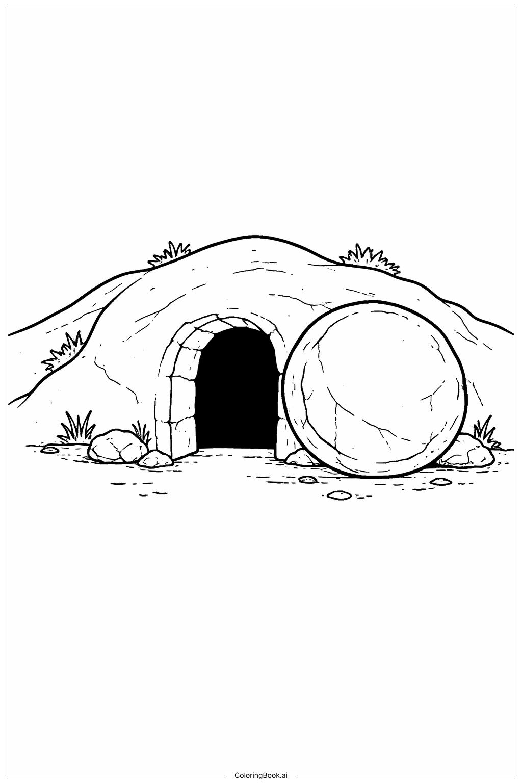  부활의 돌 굴림 색칠공부 페이지 