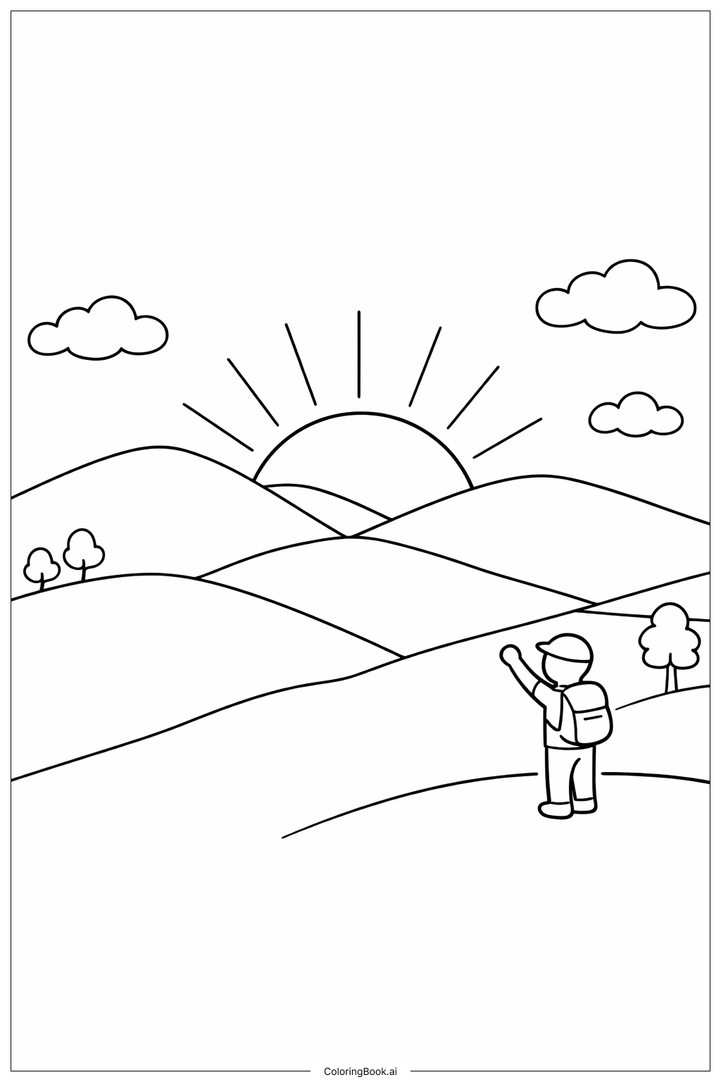  Página para colorear de Colinas del Amanecer de la Resurrección 