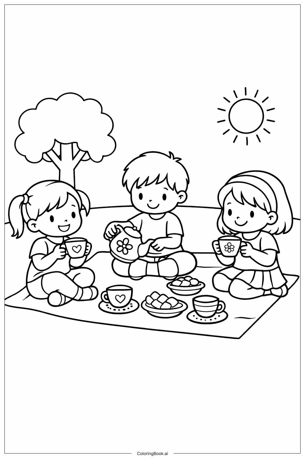 Página para colorear de Fiesta de Té de Resurrección