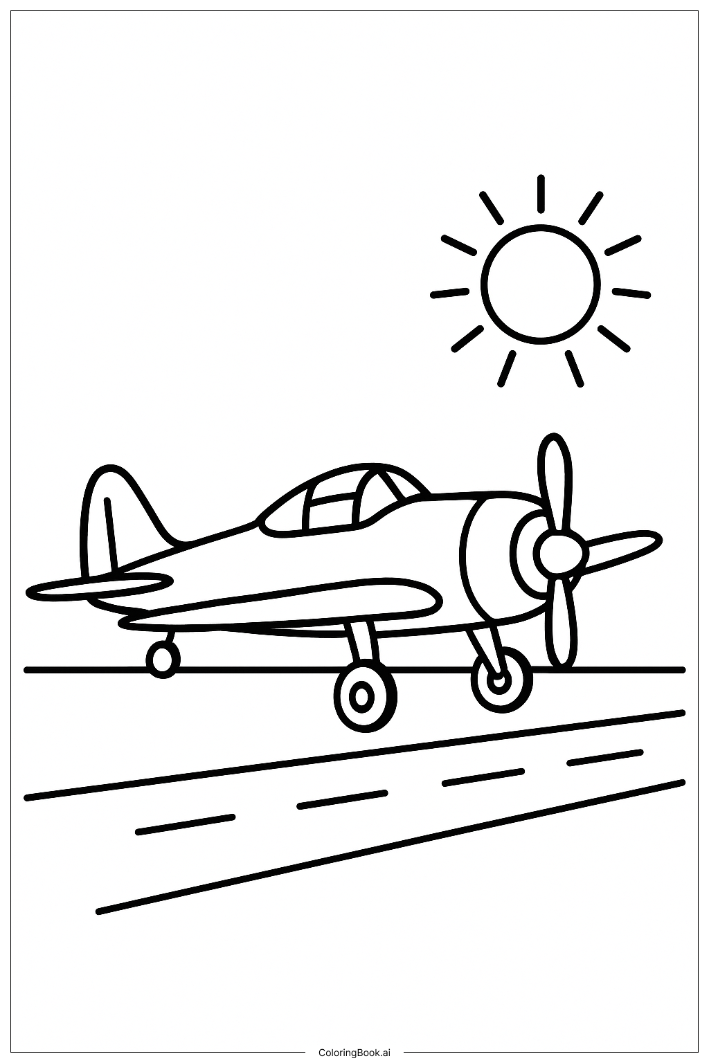  Retro-Flugzeug Ausmalseite 