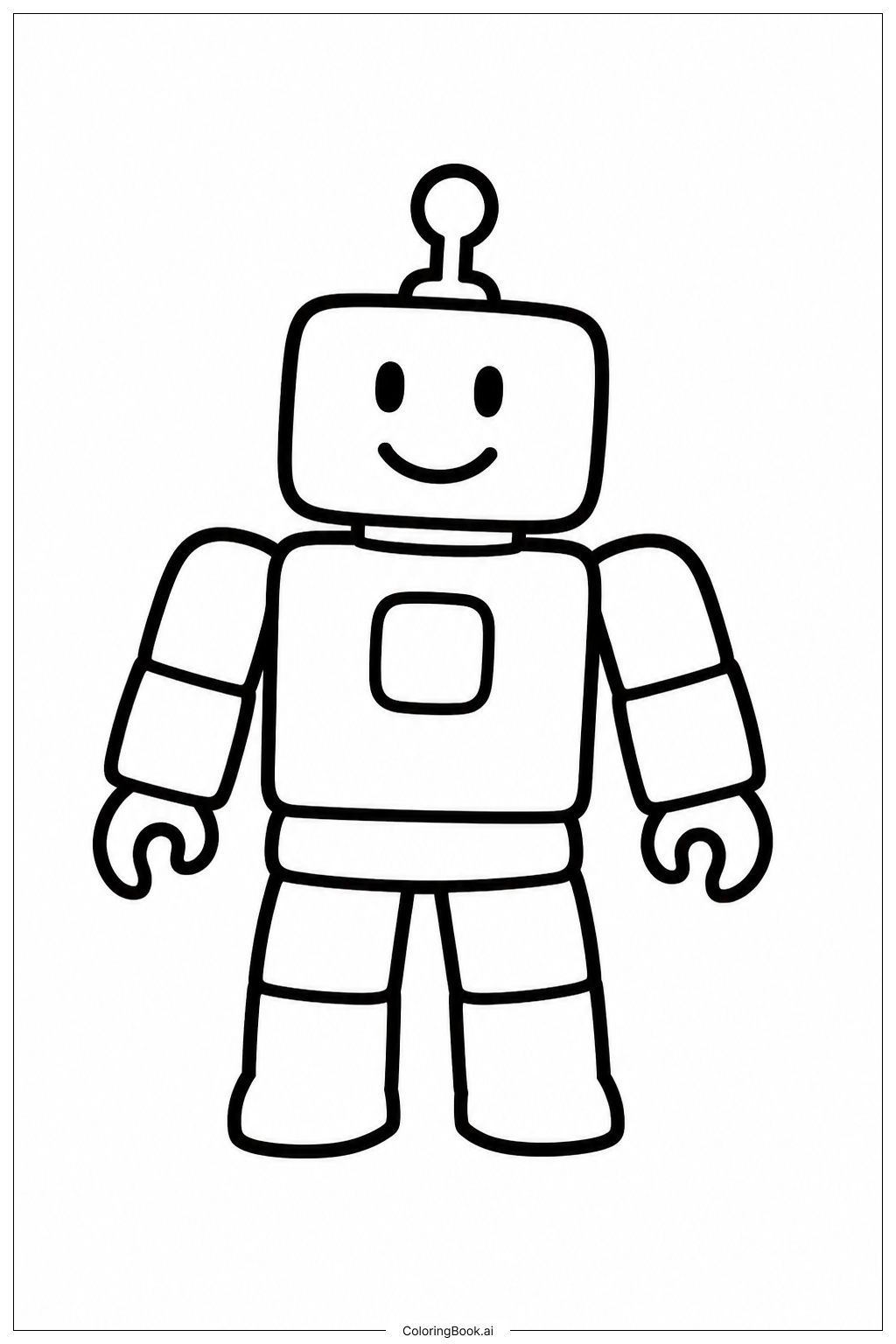 ロブロックス フレンドリーロボットの塗り絵ページ