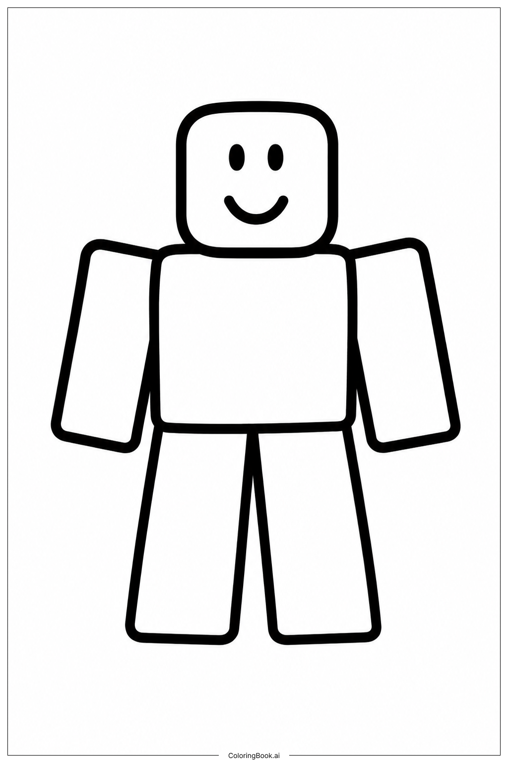  ロブロックスのハッピーアバターの塗り絵ページ 