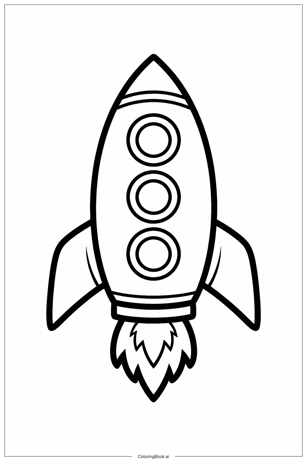  火箭船正面圖著色頁 