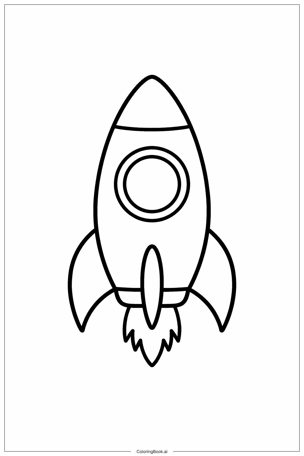  火箭船單窗著色頁 