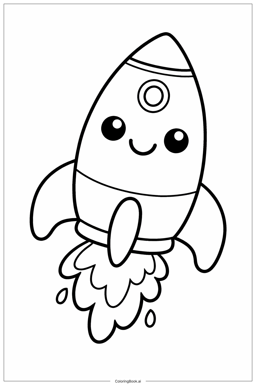  火箭船微笑著色頁 