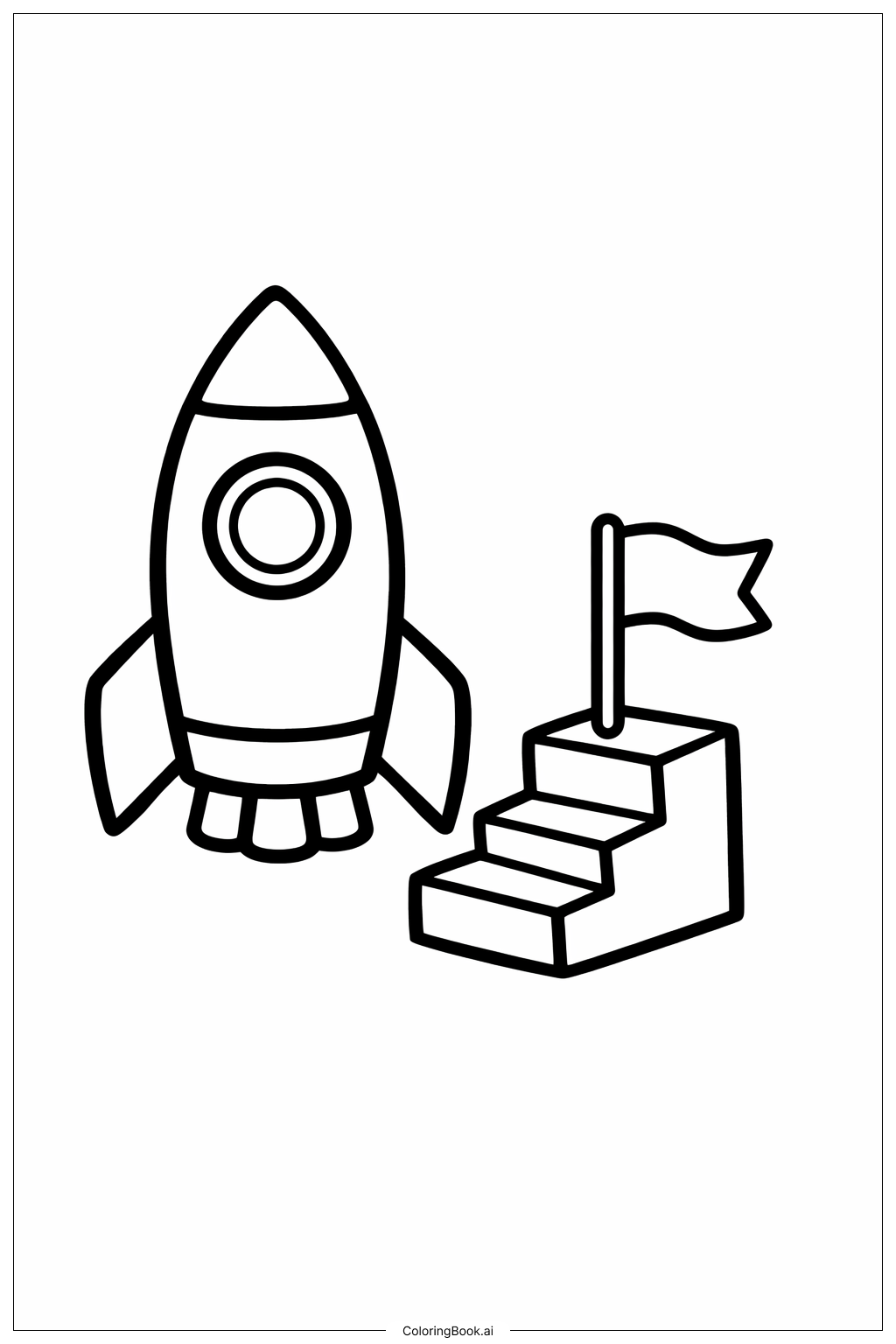 帶旗幟的火箭船