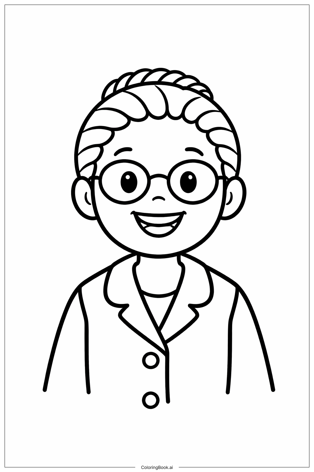  罗莎·帕克斯开心表情填色页 