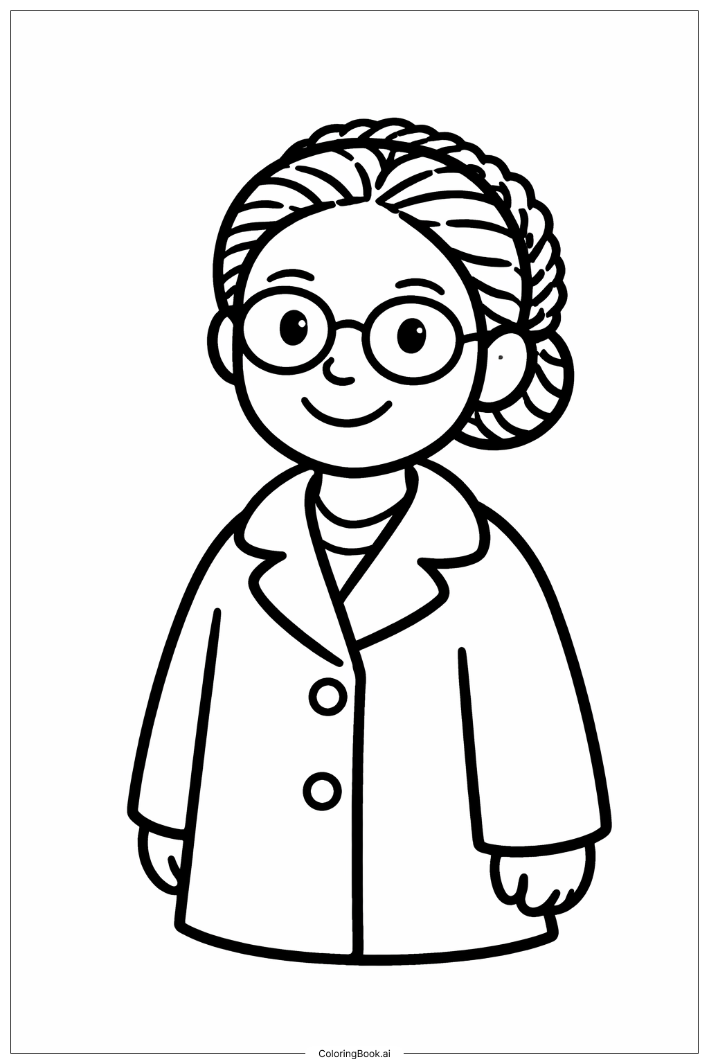  穿外套的罗莎·帕克斯填色页 