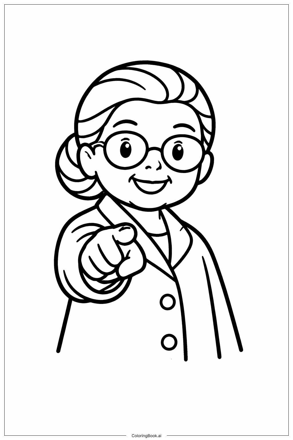  罗莎·帕克斯指向前方填色页 