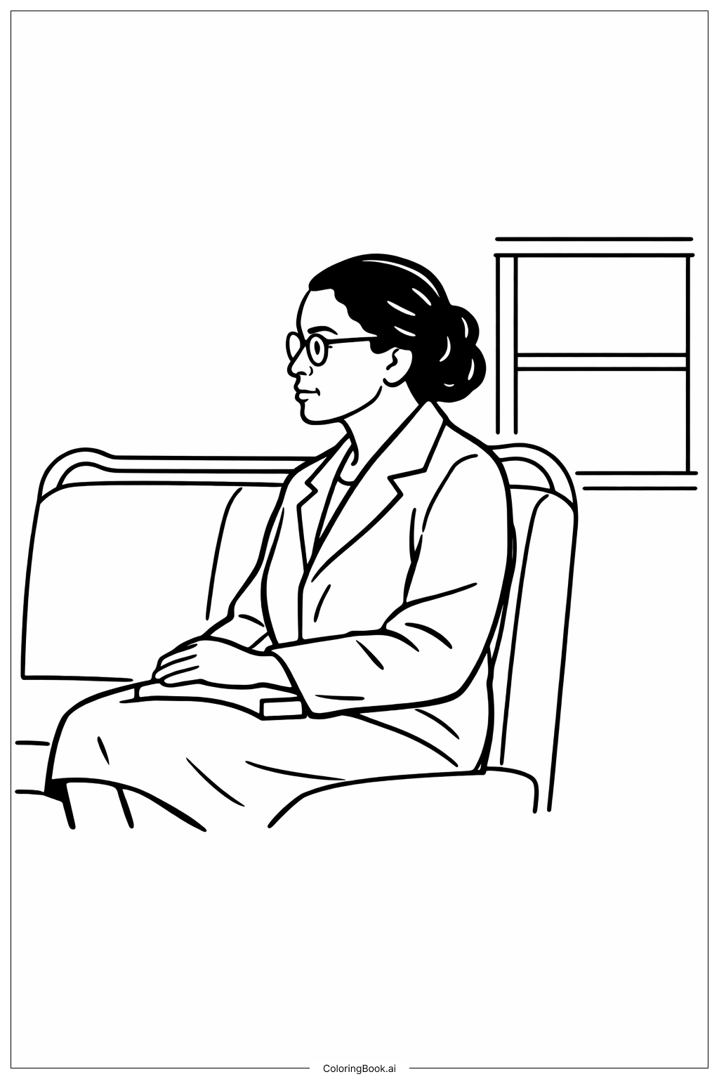  罗莎·帕克斯拒绝让座场景填色页 