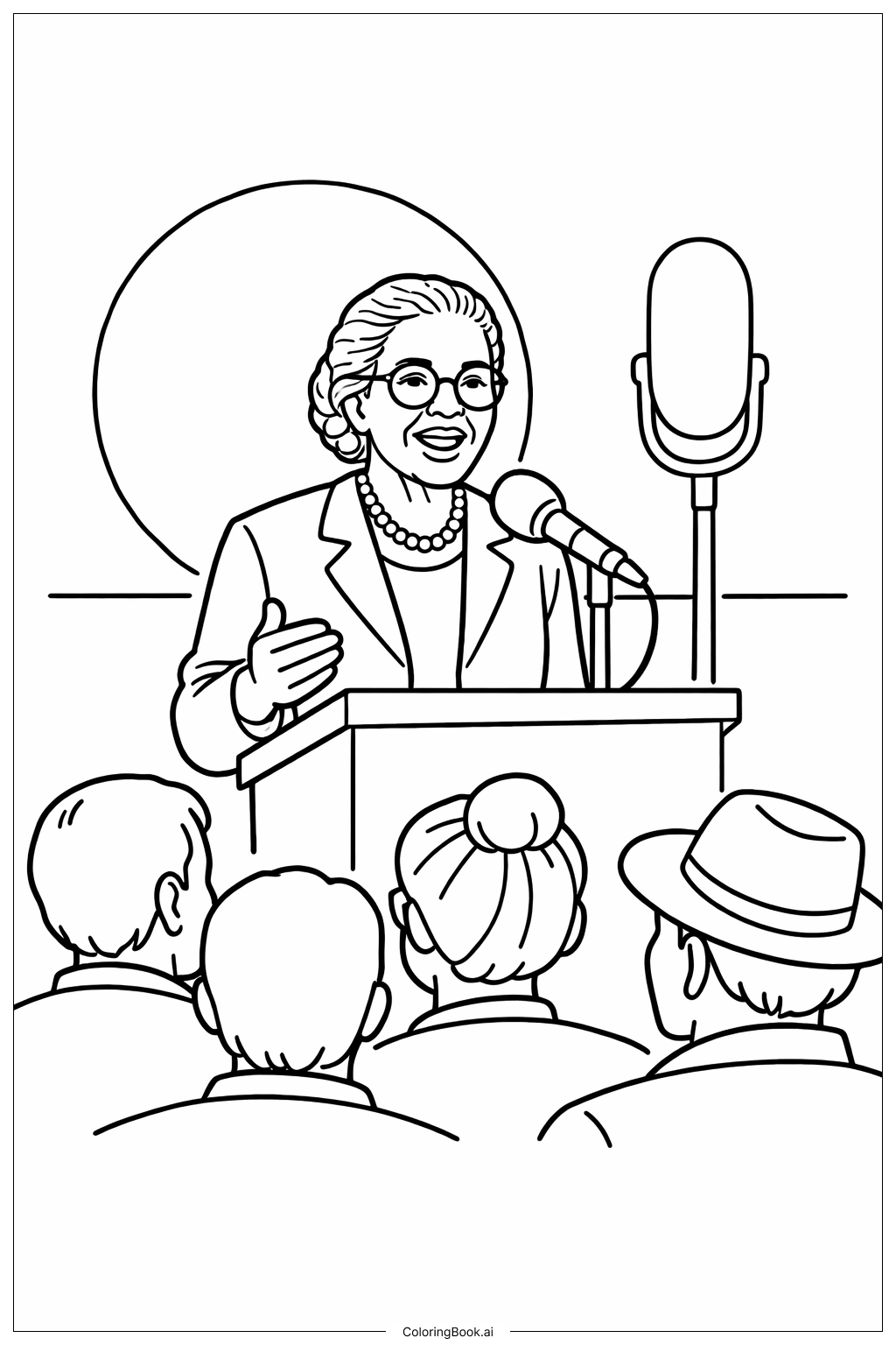  罗莎·帕克斯演讲填色页 