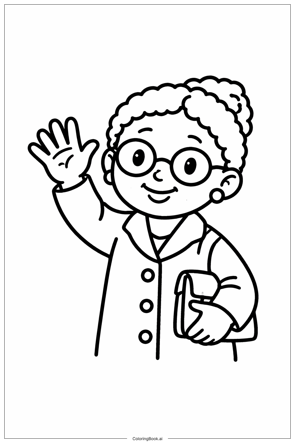  罗莎·帕克斯挥手填色页 