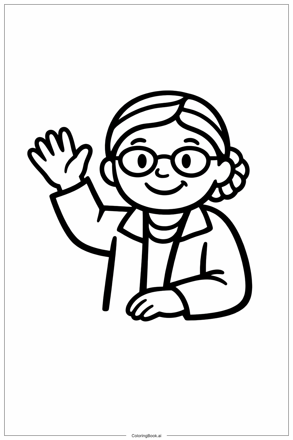  罗莎·帕克斯向孩子们挥手填色页 