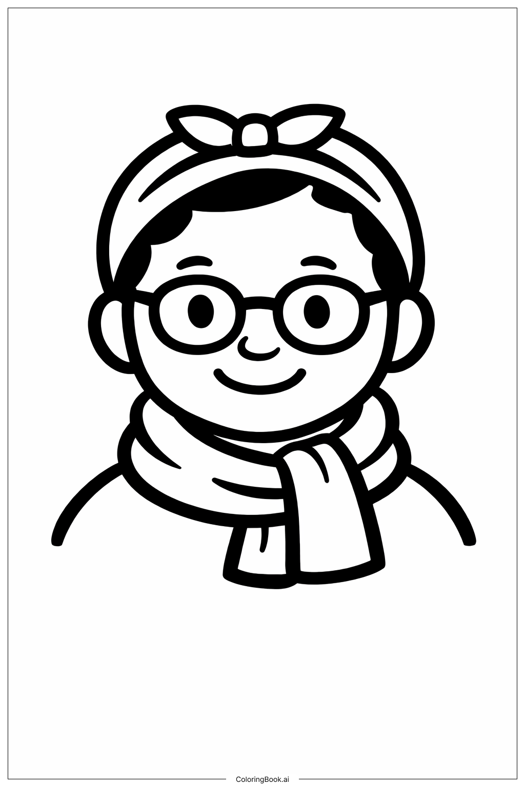  戴围巾的罗莎·帕克斯填色页 