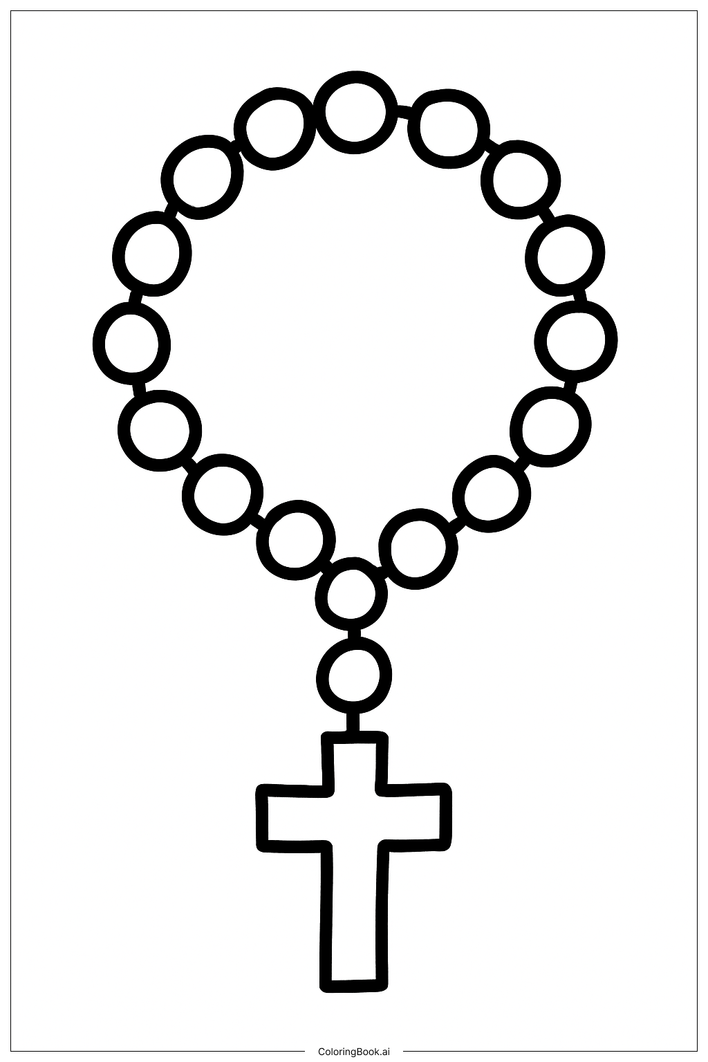  Rosenkranz mit großen Perlen Ausmalseite 