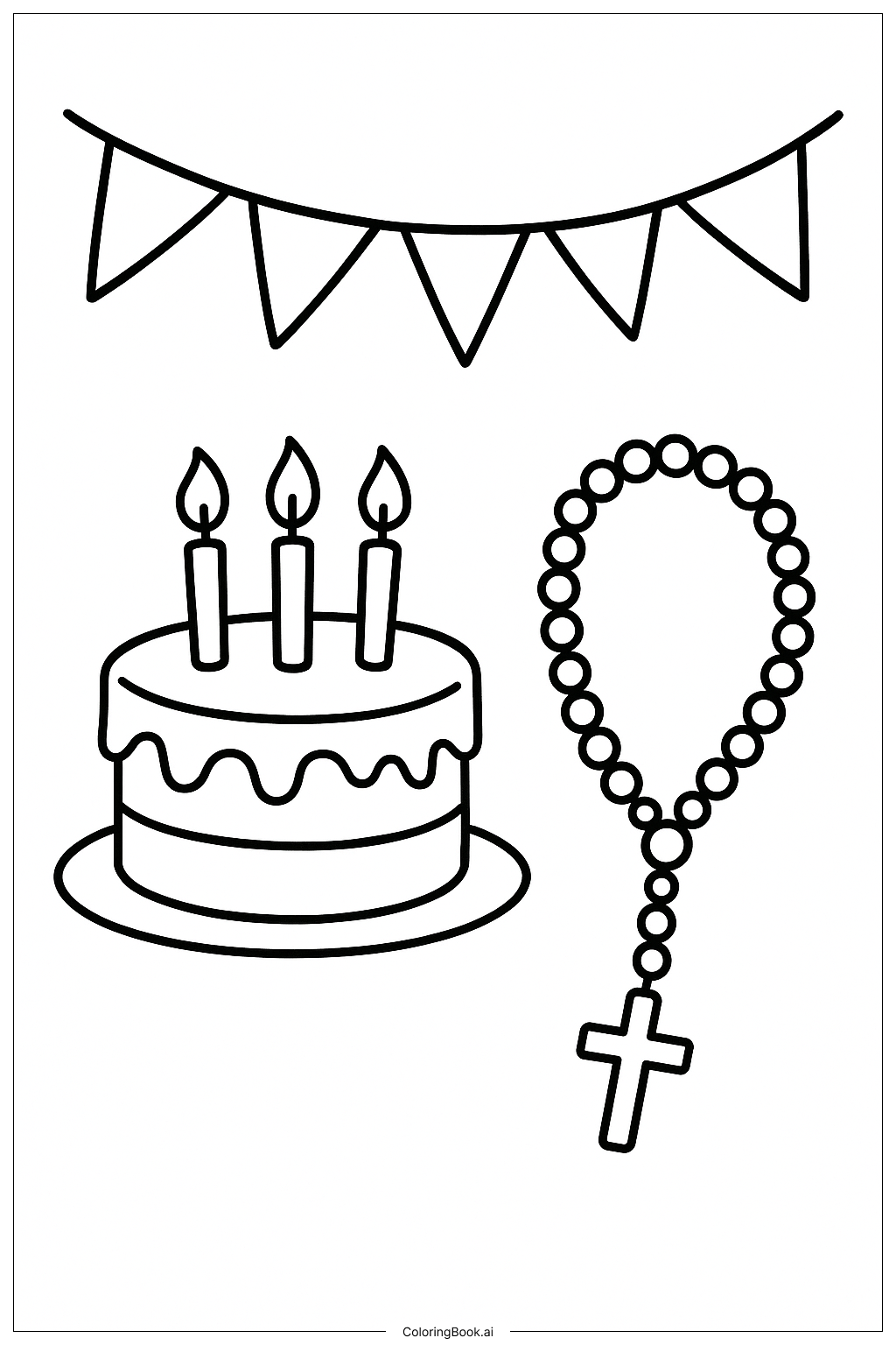  ロザリオの誕生日シーンの塗り絵ページ 