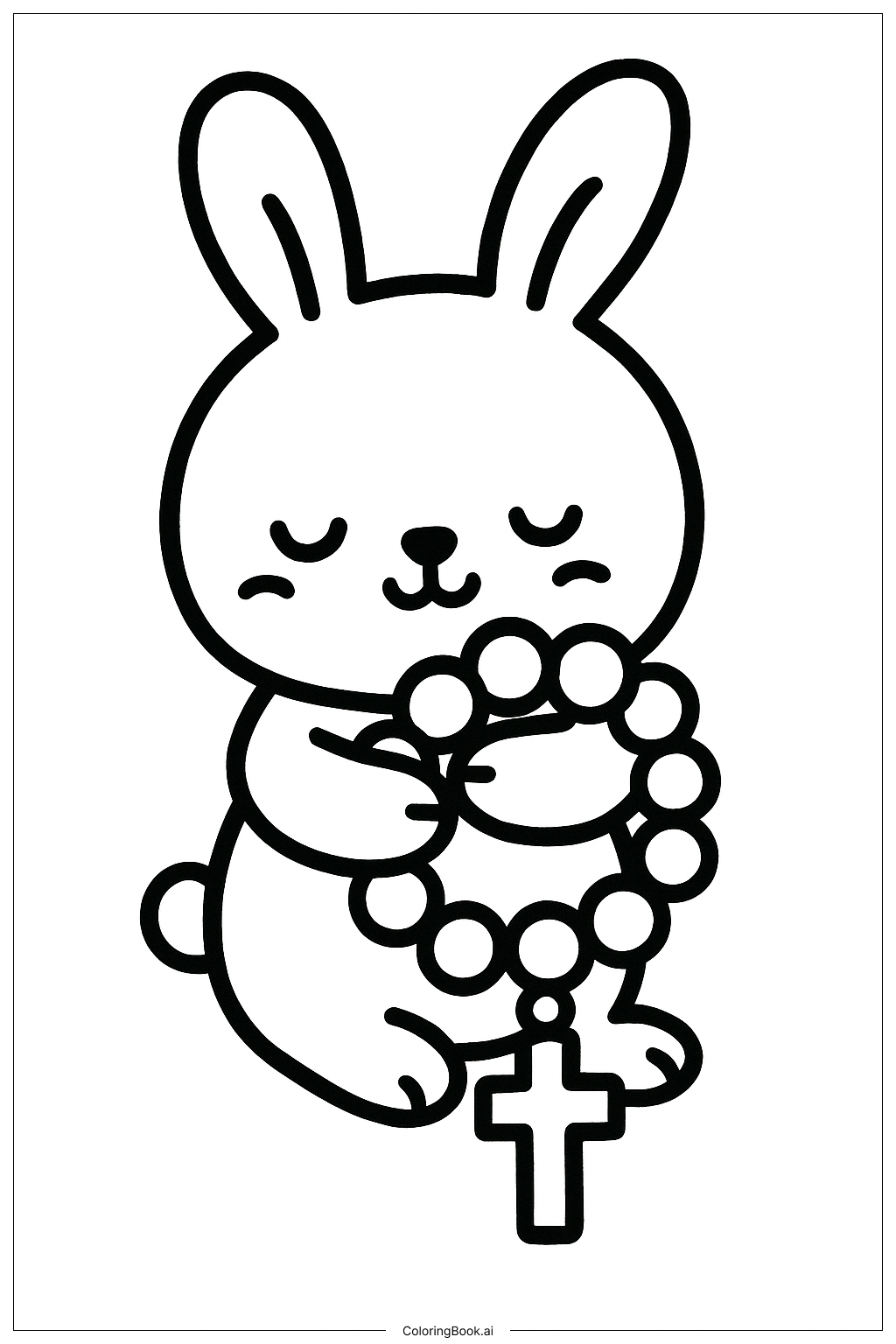 묵주를 안고 있는 토끼