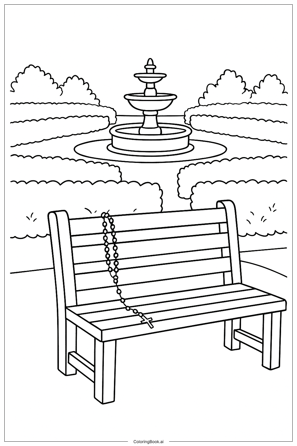 기도 정원의 묵주 색칠공부 페이지