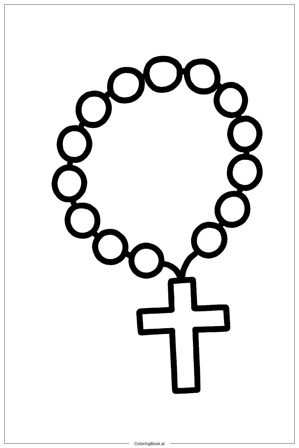  Einfacher Rosenkranz Ausmalseite 