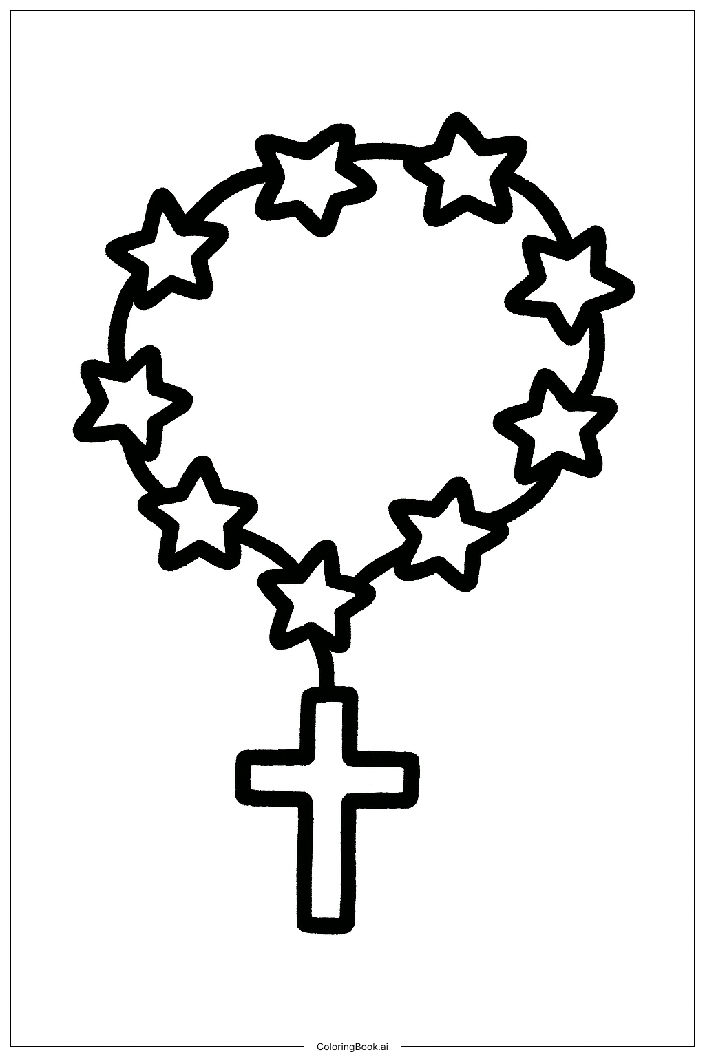  Rosenkranz-Sternperlen Ausmalseite 