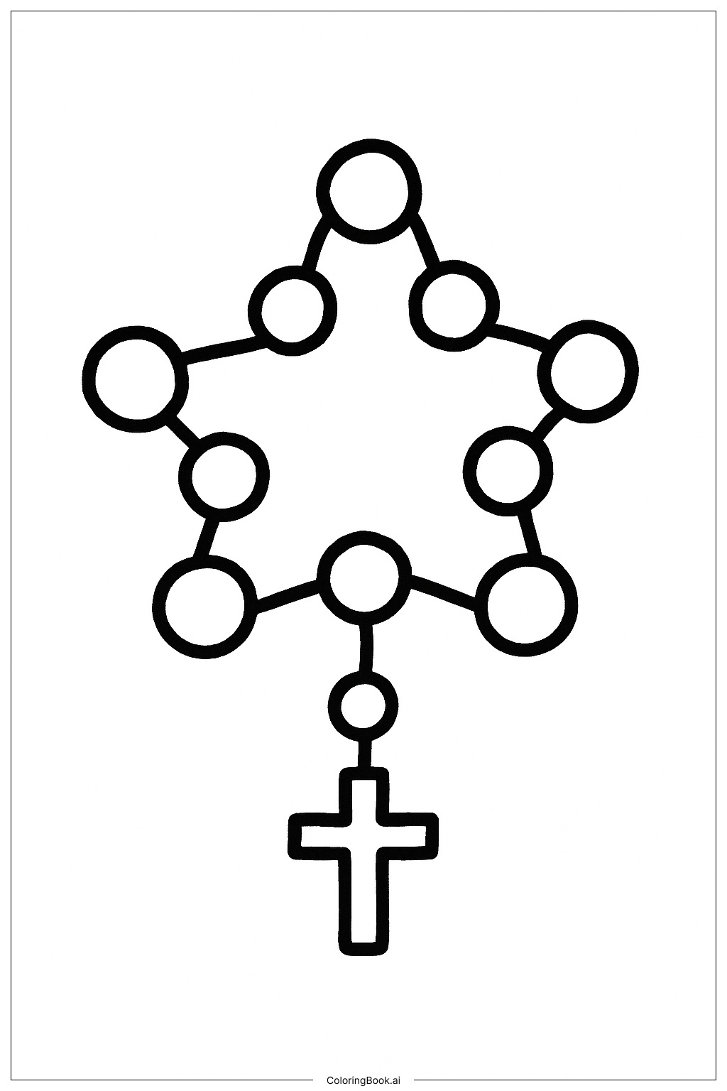  Rosenkranz-Sternform Ausmalseite 