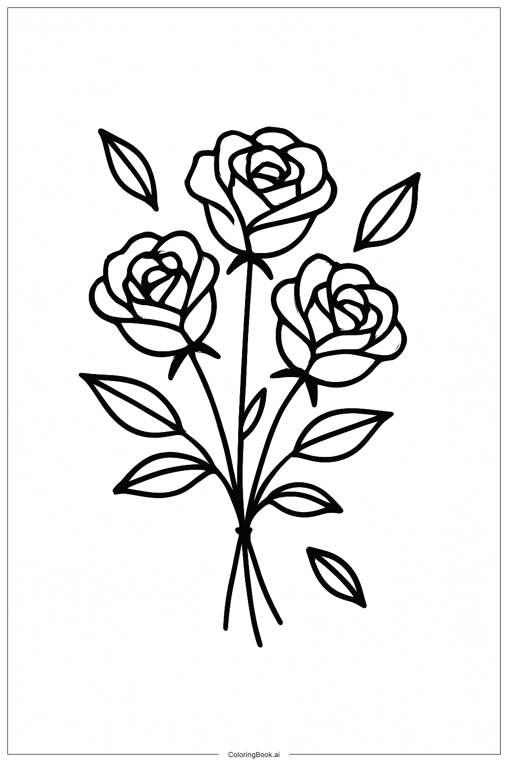  Rose Bouquet Tattoo Coloring Page 