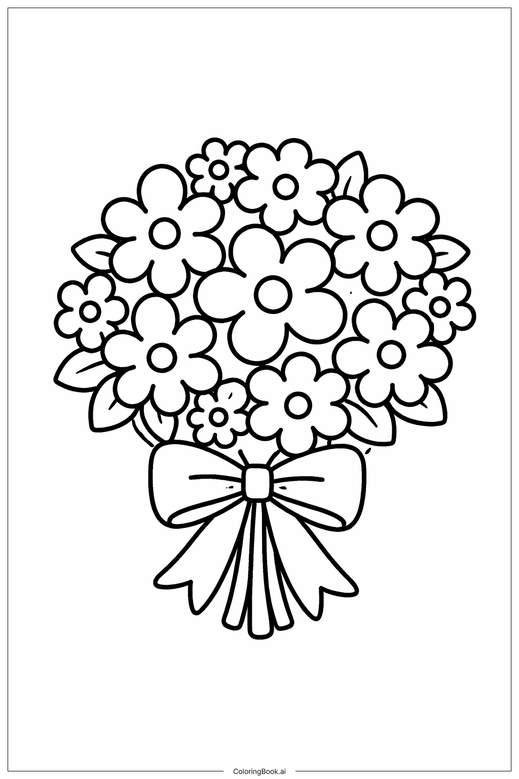 Round Bouquet Of Flowers Coloring Page