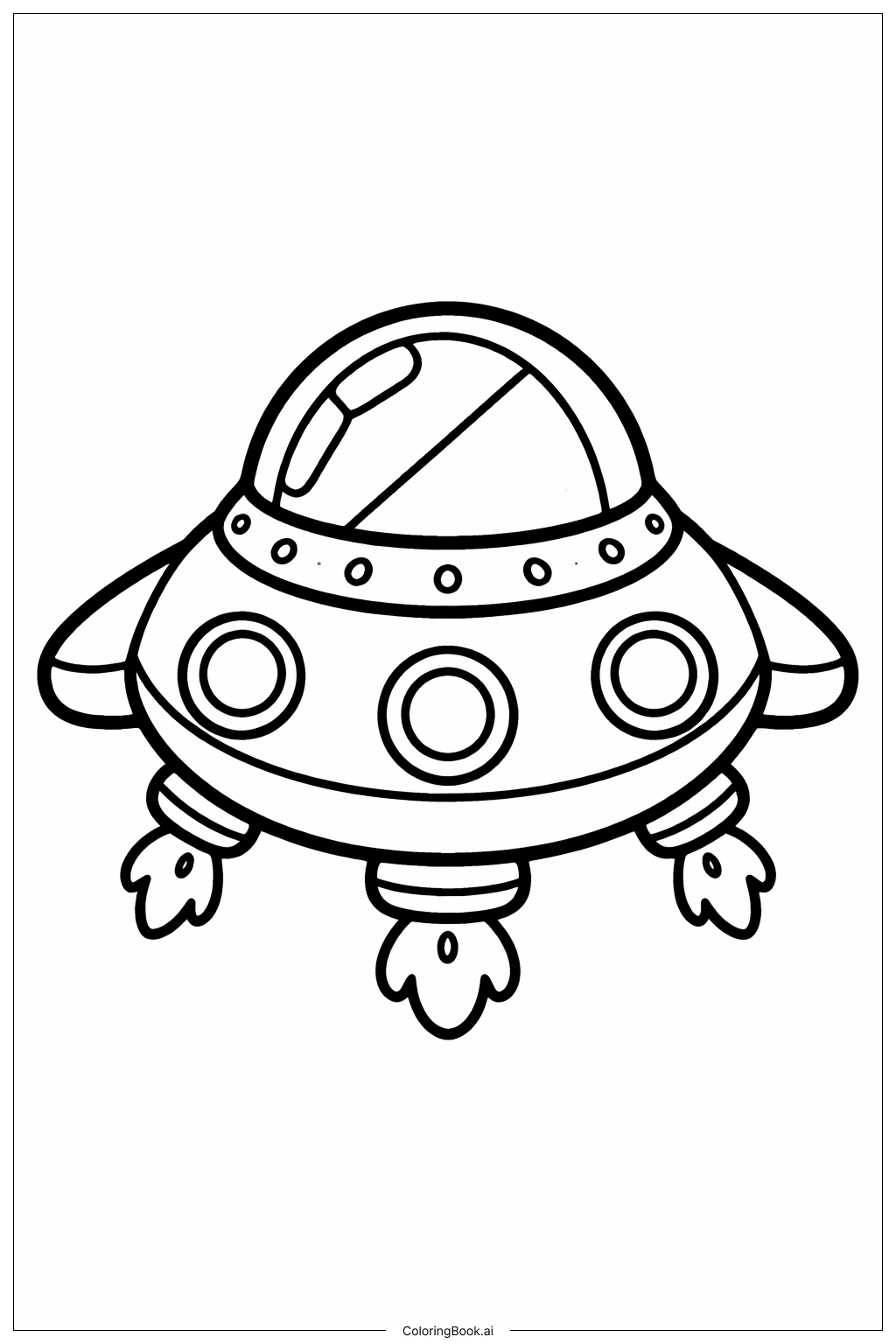 Page de coloriage Vaisseau Spatial Bulle Rond
