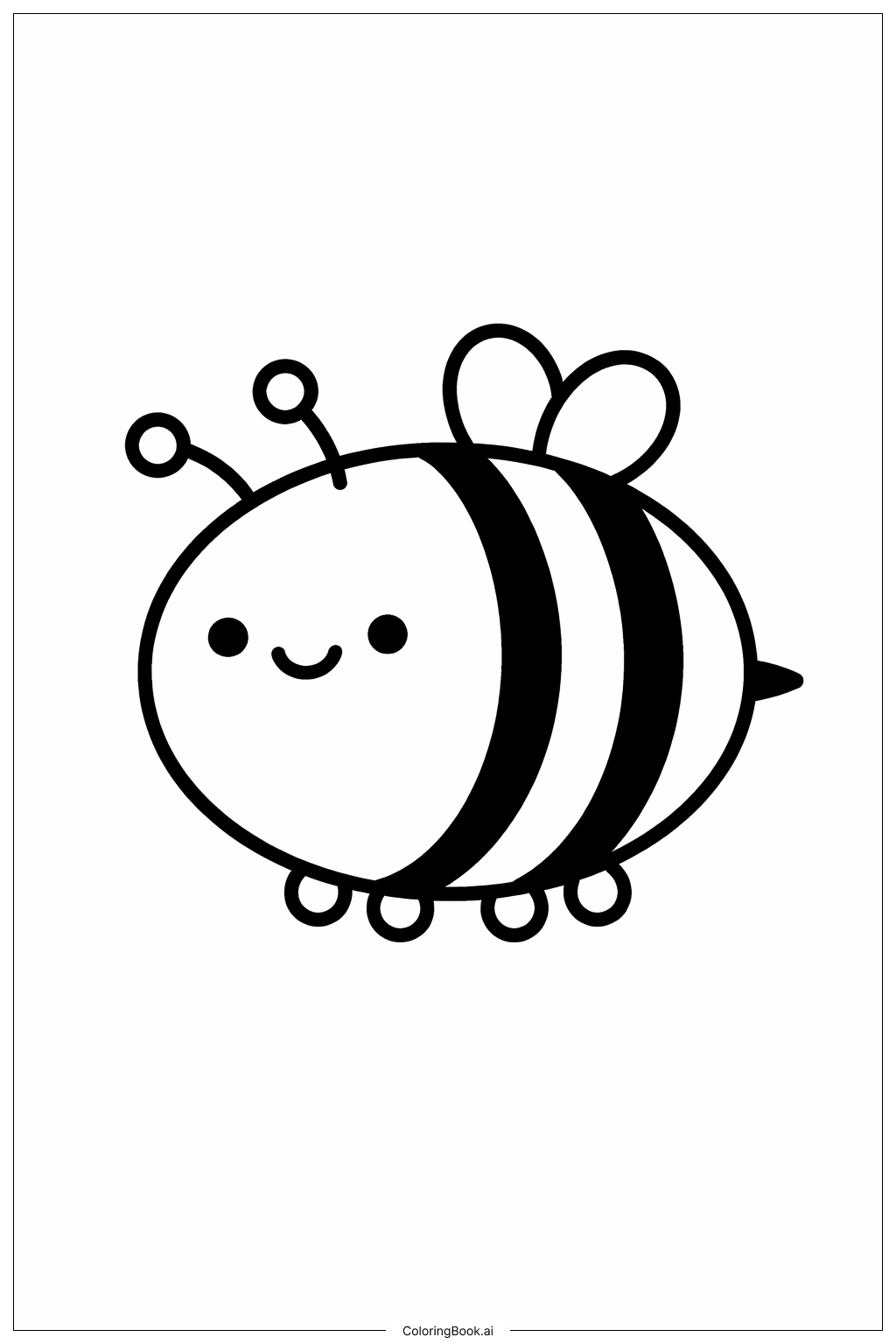 Round Bumblebee Body Coloring Page