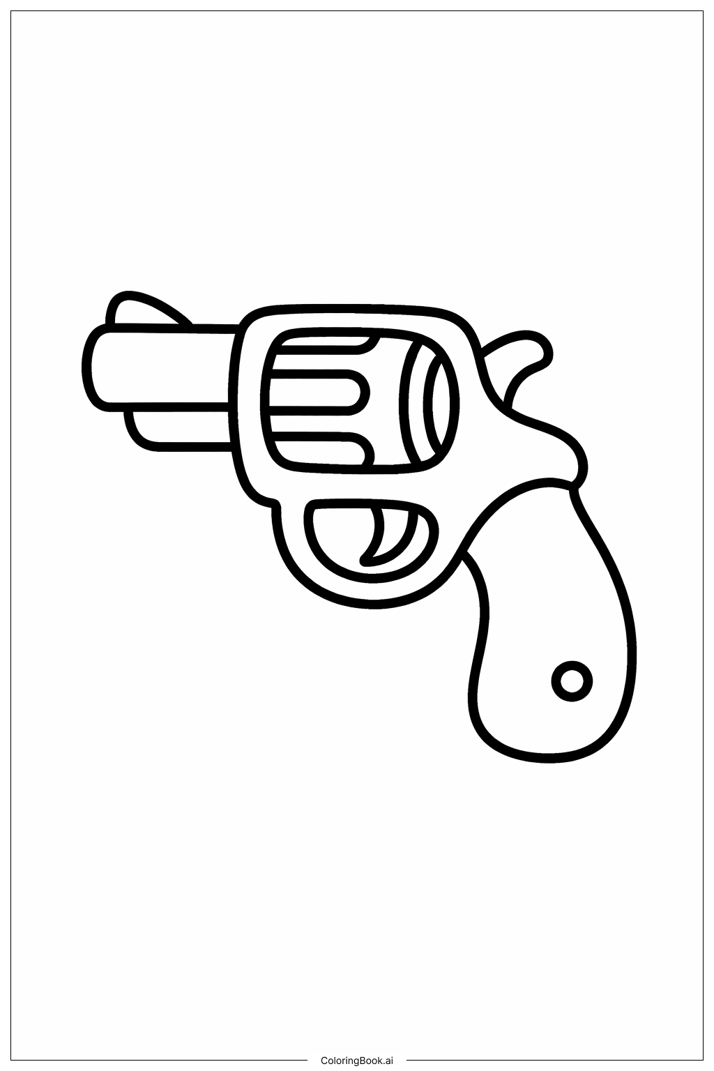  Page de coloriage Pistolet à Forme Ronde 