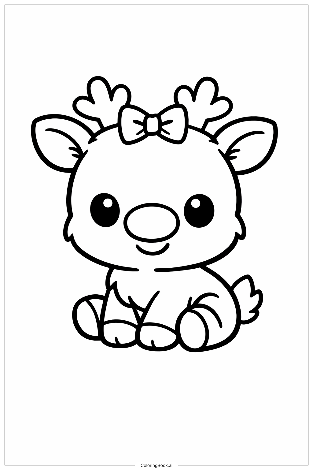 带蝴蝶结的小驯鹿宝宝