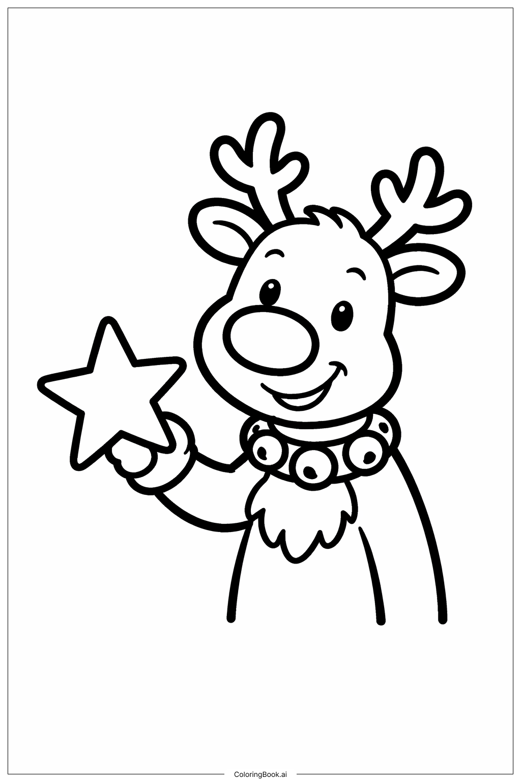  鲁道夫拿着星星填色页 