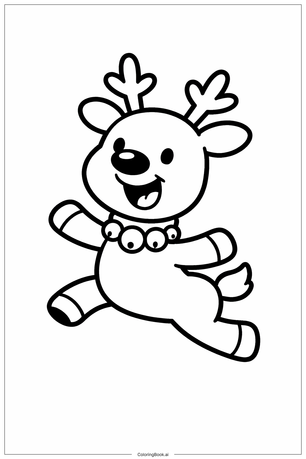  Rudolph Jumping Joy Coloring Page 