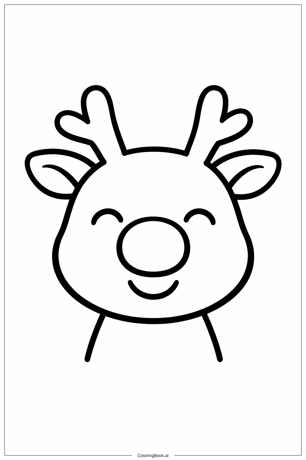  Rudolph Nose Closeup Coloring Page 