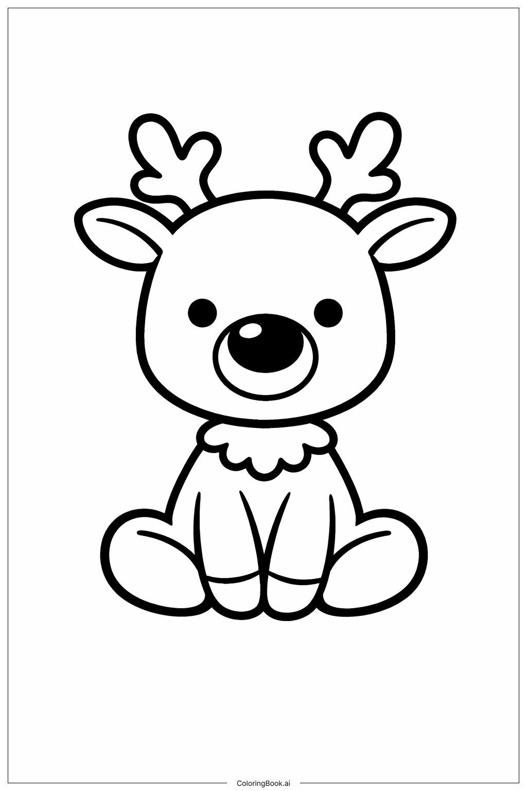  Rudolph Sitting Down Coloring Page 