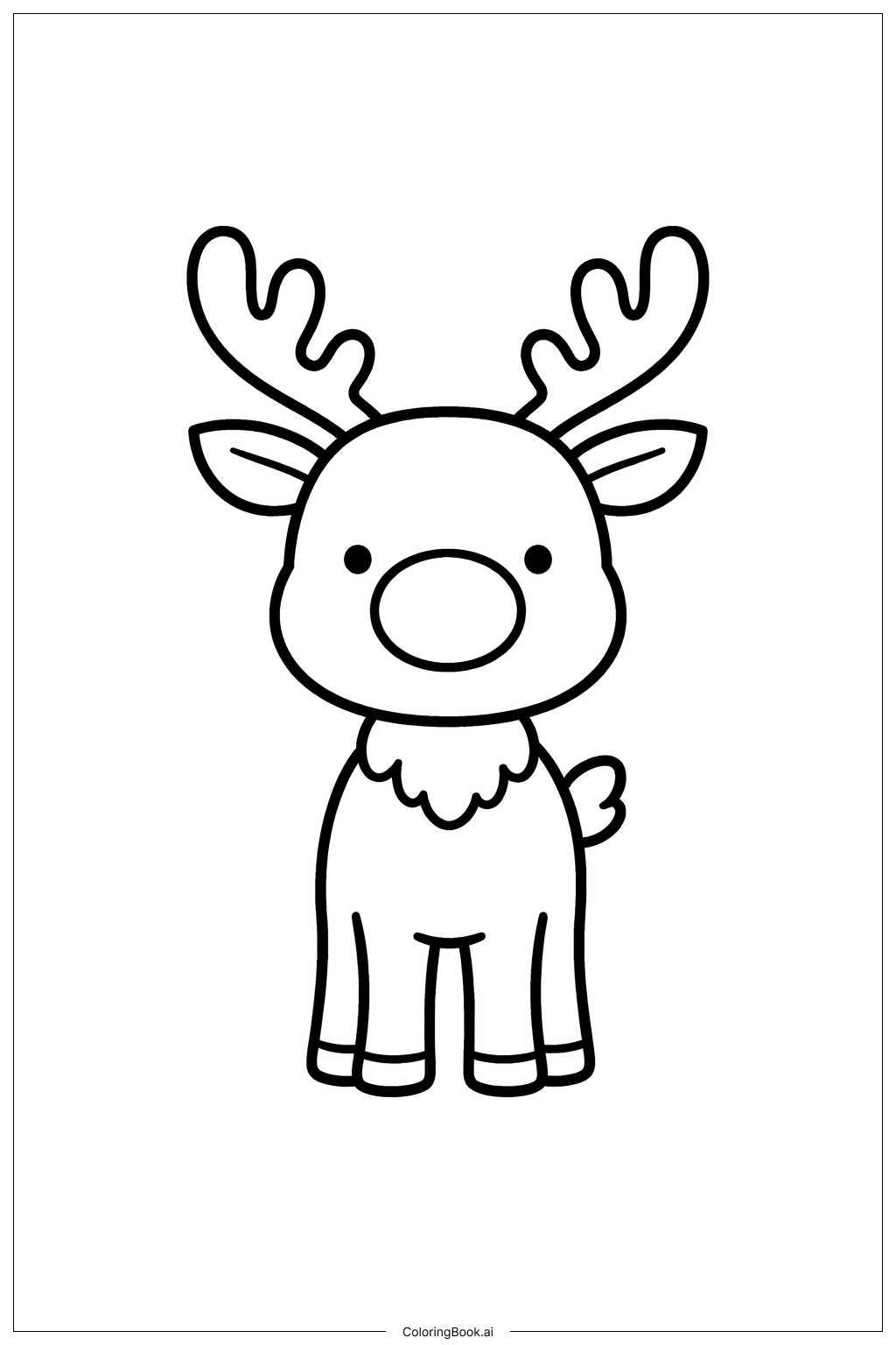  Rudolph Smiling Big Nose Coloring Page 