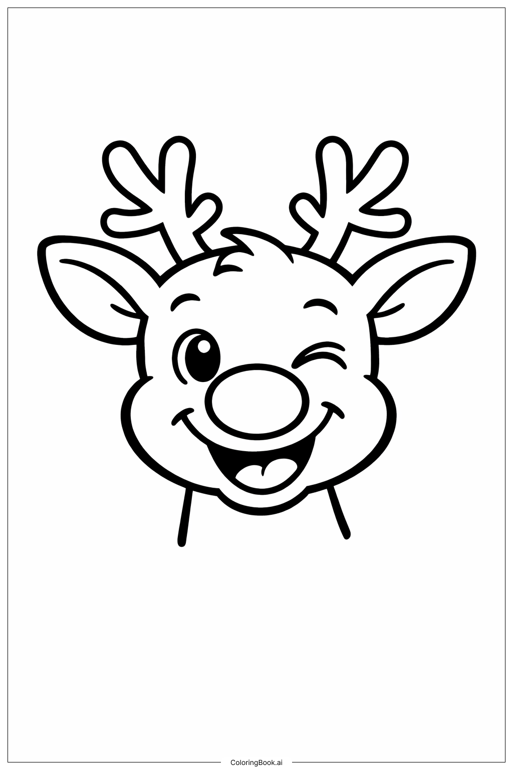  Rudolph Winking Eye Coloring Page 