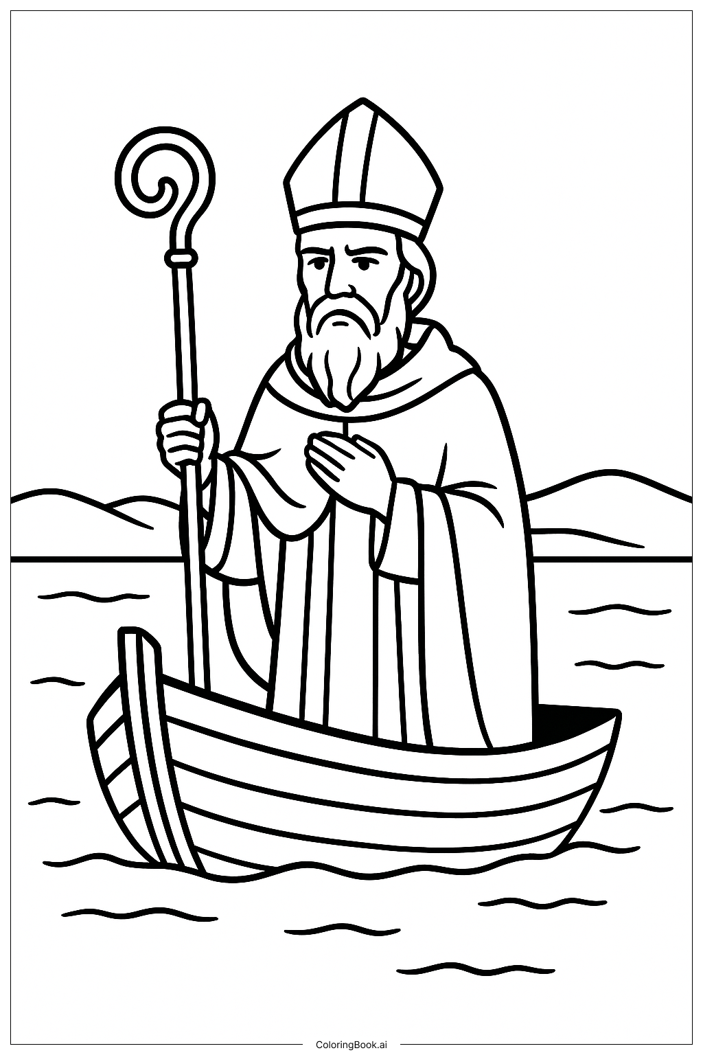  Saint Patrick Boat On Lake Coloring Page 