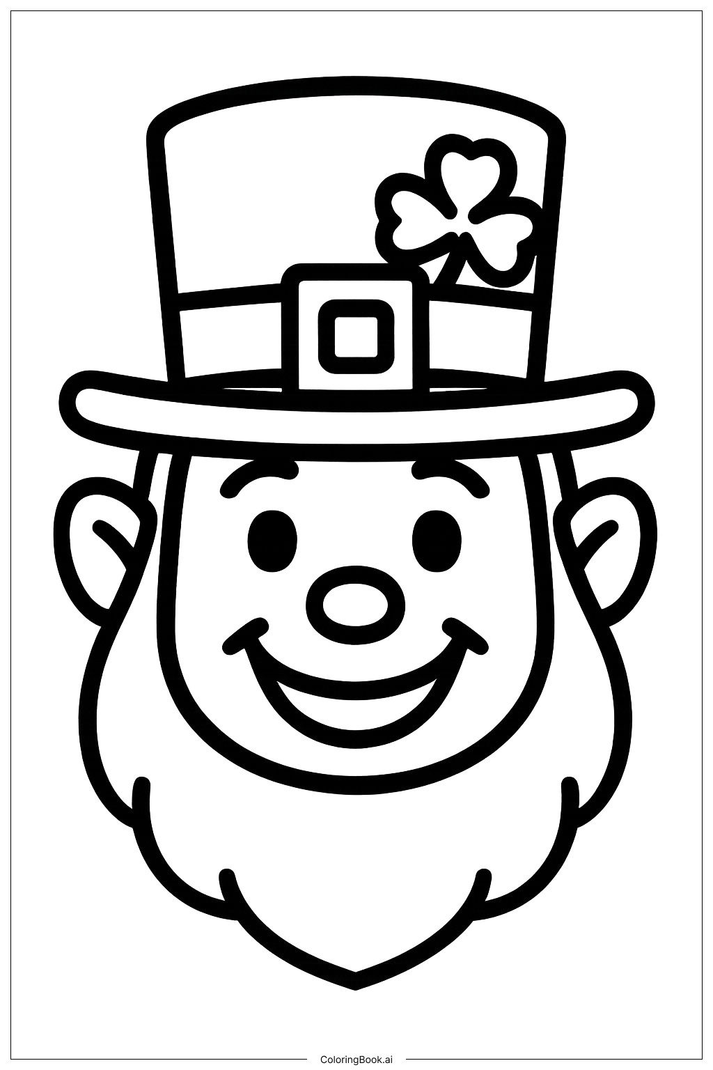  Página para colorir de Rosto de Duende do São Patrício 