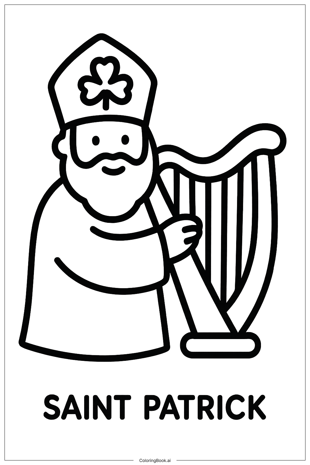  Página para colorir de Pequena Harpa de São Patrício 