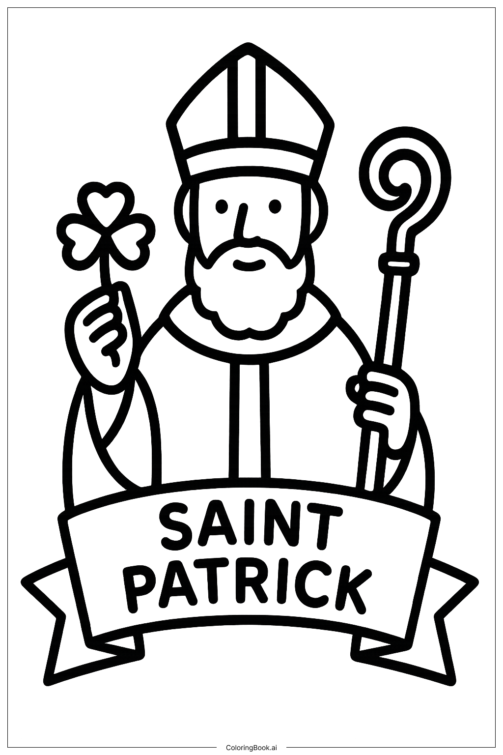  Página para colorear de Bandera Simple de San Patricio 