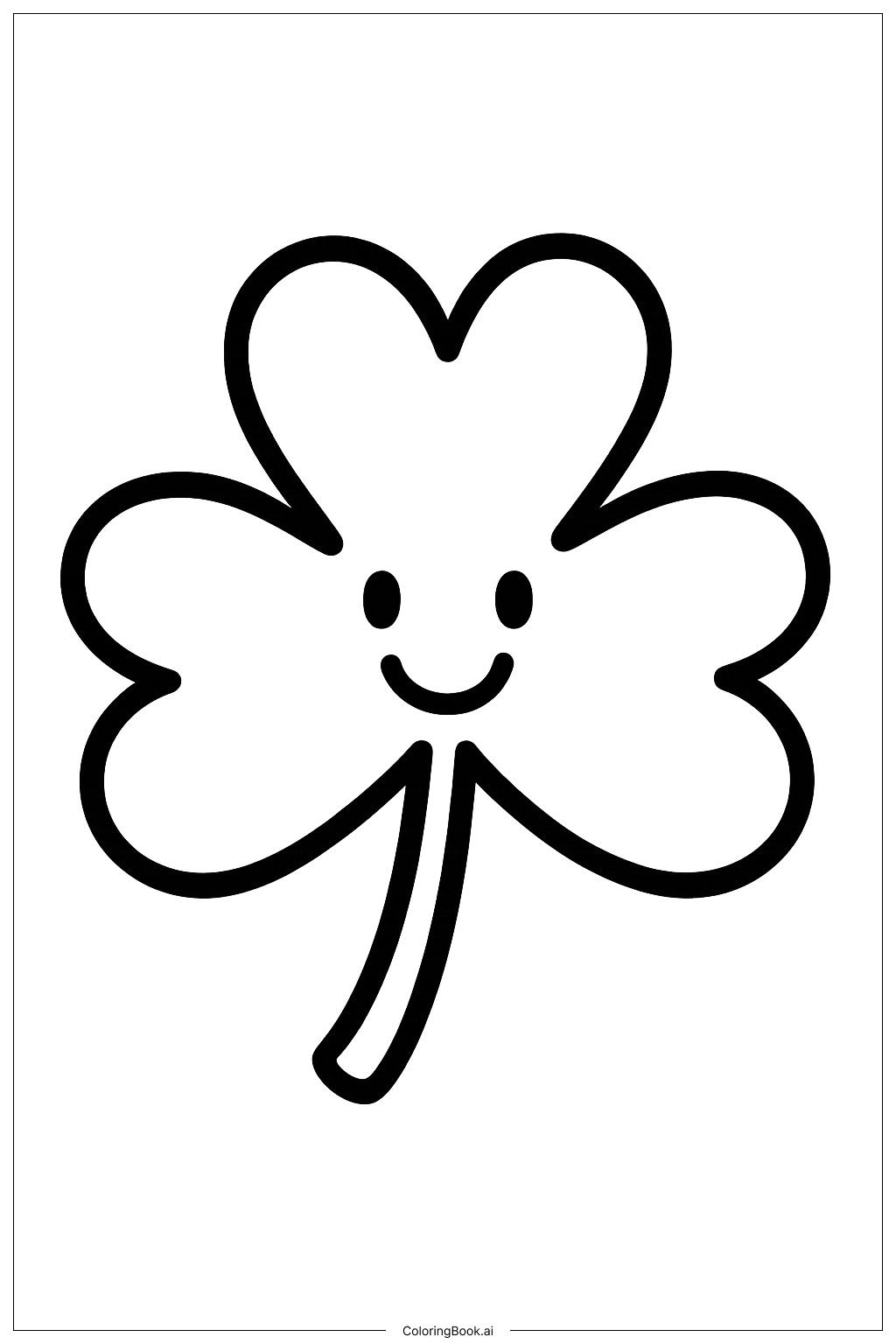  Página para colorir de Trevo Sorridente de São Patrício 