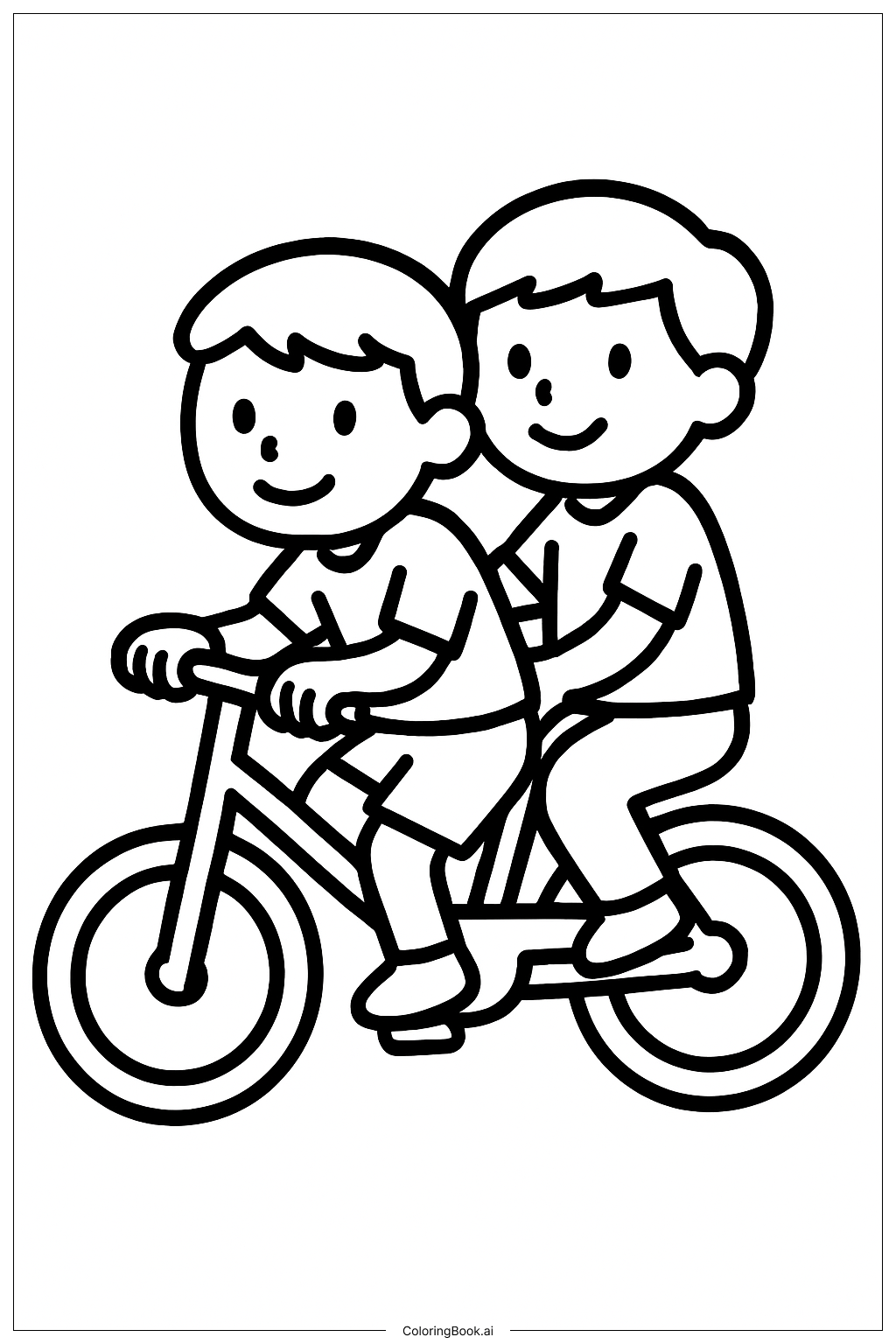 サジャの少年たち バイクに乗っての塗り絵ページ